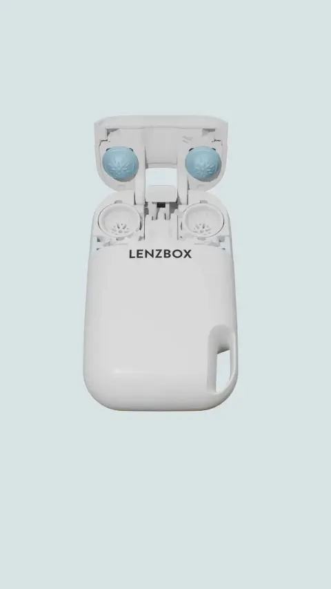 Lenzbox cleaning cartridges in place inside the device
